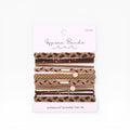 Braided brown hair tie bracelets with gold beads and coin charms, one size