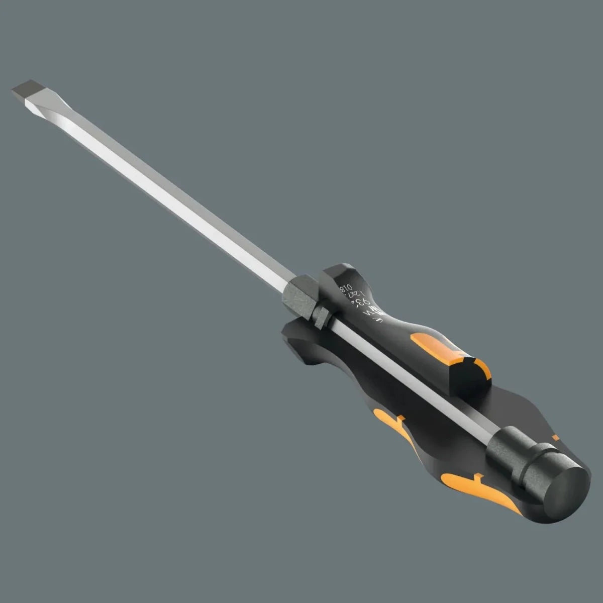 Wera screwdriver with a long metal shaft and black, orange-accented handle