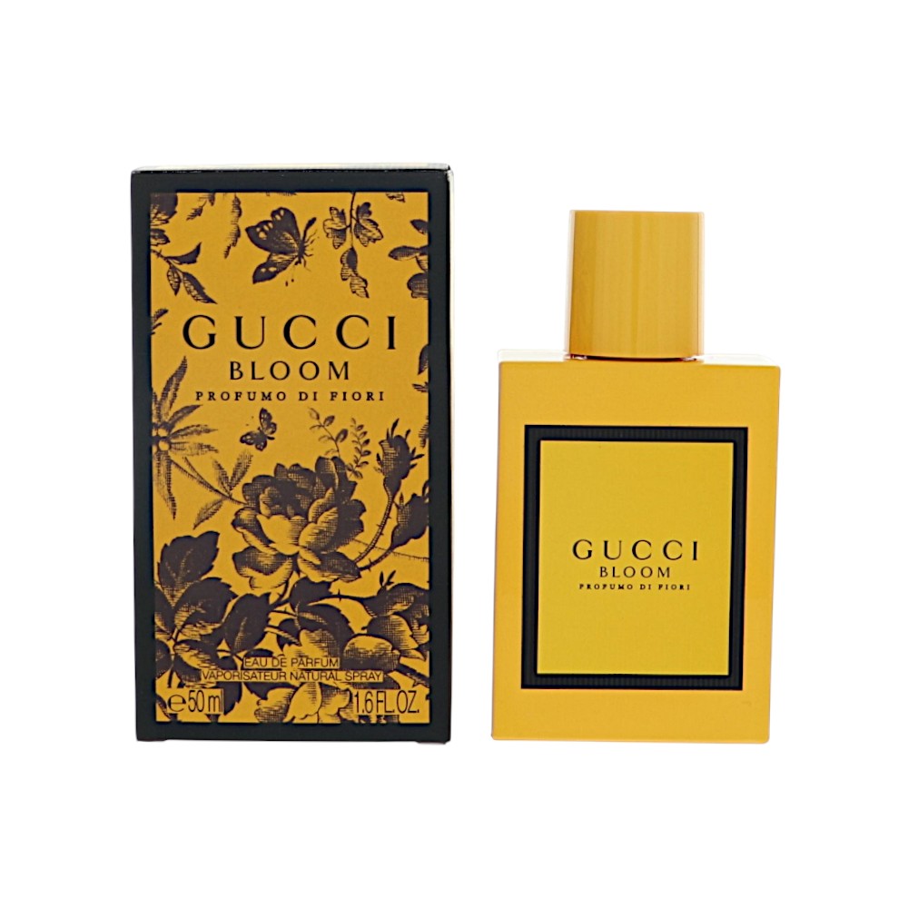 Gucci Bloom eau de parfum bottle and floral box, 50 ml