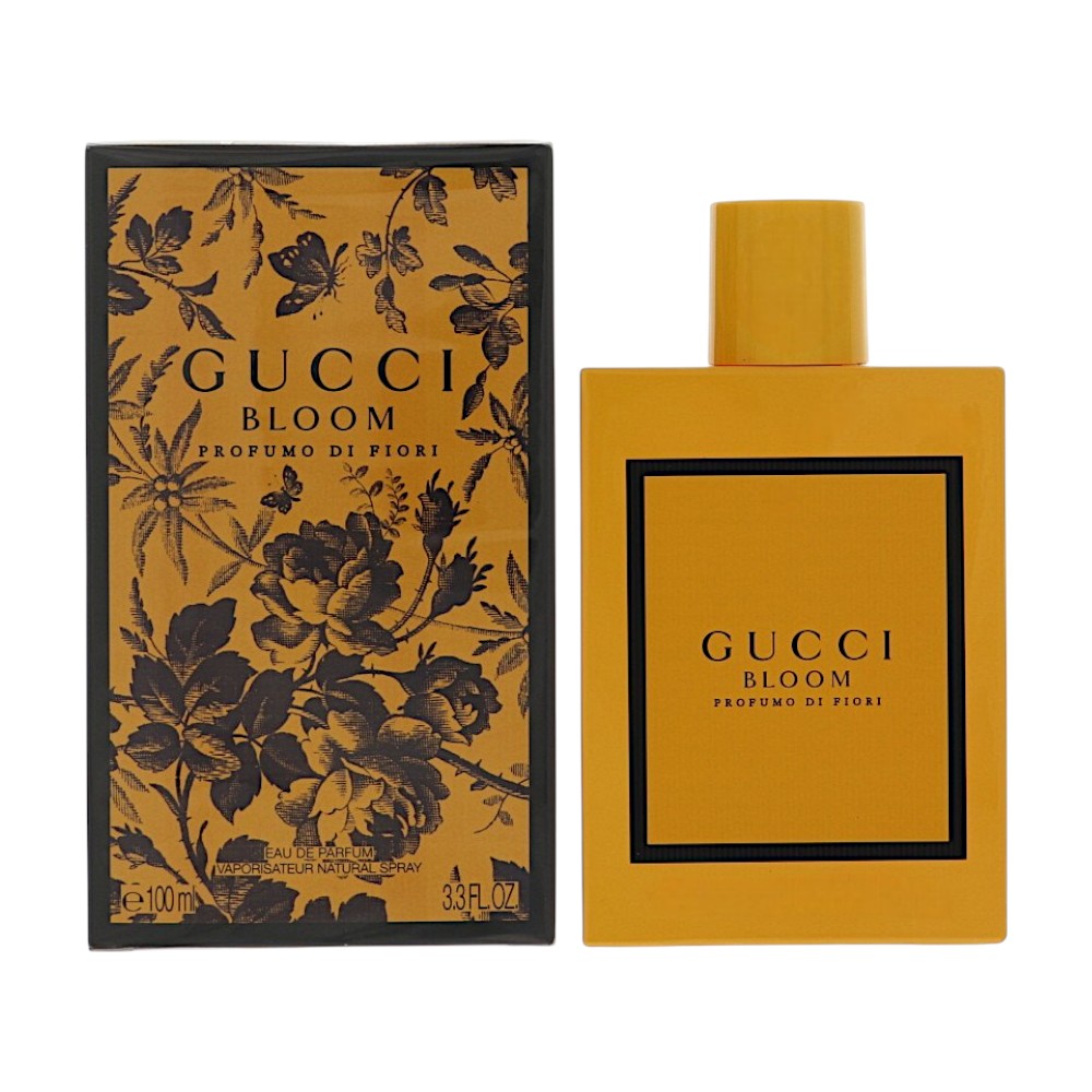 Gucci Bloom eau de parfum bottle with matching floral box, 100 ml