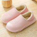 Pink slip-on slippers with plush lining and cushioned sole