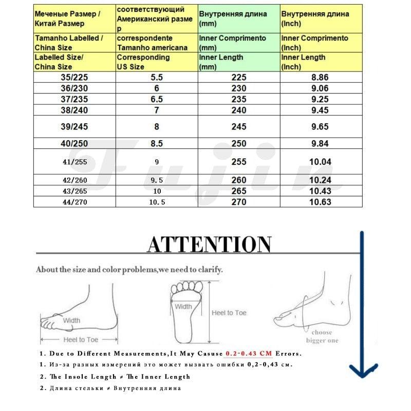 Winter ankle boot size chart with inner length and size conversion table