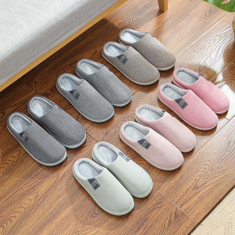 Assorted color fleece-lined house slippers set with closed toe and soft lining