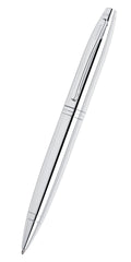 Calais™ polished chrome ballpoint pen with pointed tip and clip