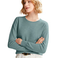 Women's cashmere sweater, mint green, crew neck, long sleeves