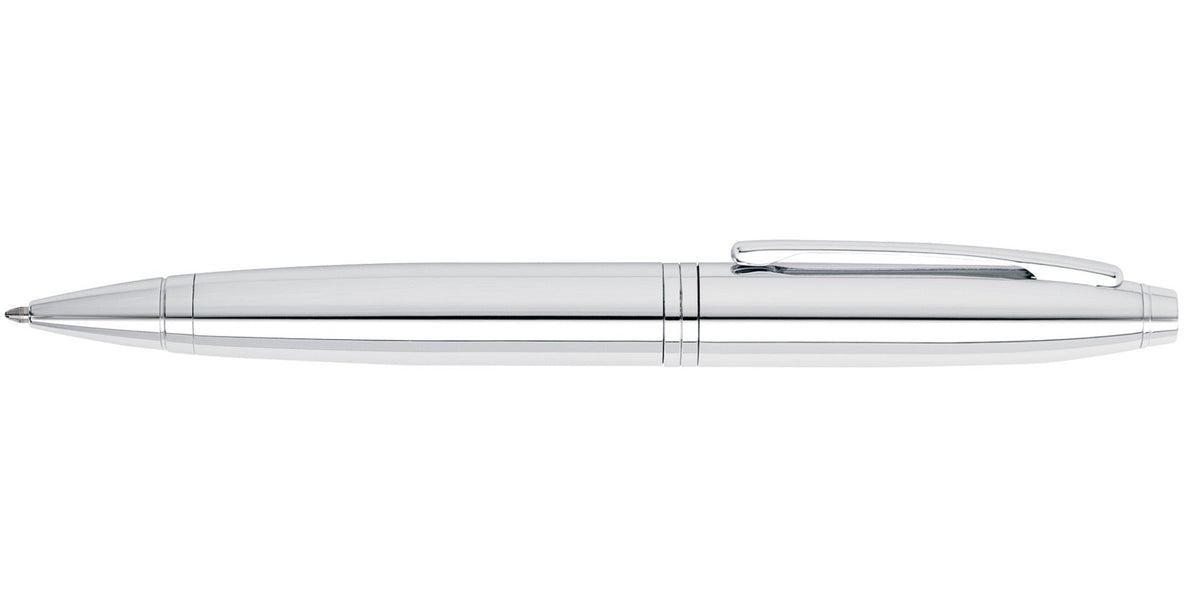 Calais™ polished chrome ballpoint pen profile with top clip