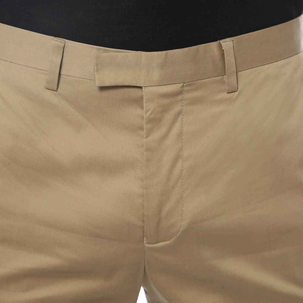 Khaki chino waistband with belt loops and side pockets
