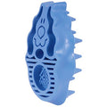 KONG dog grooming and bath brush, blue rubber with raised spikes for long hair